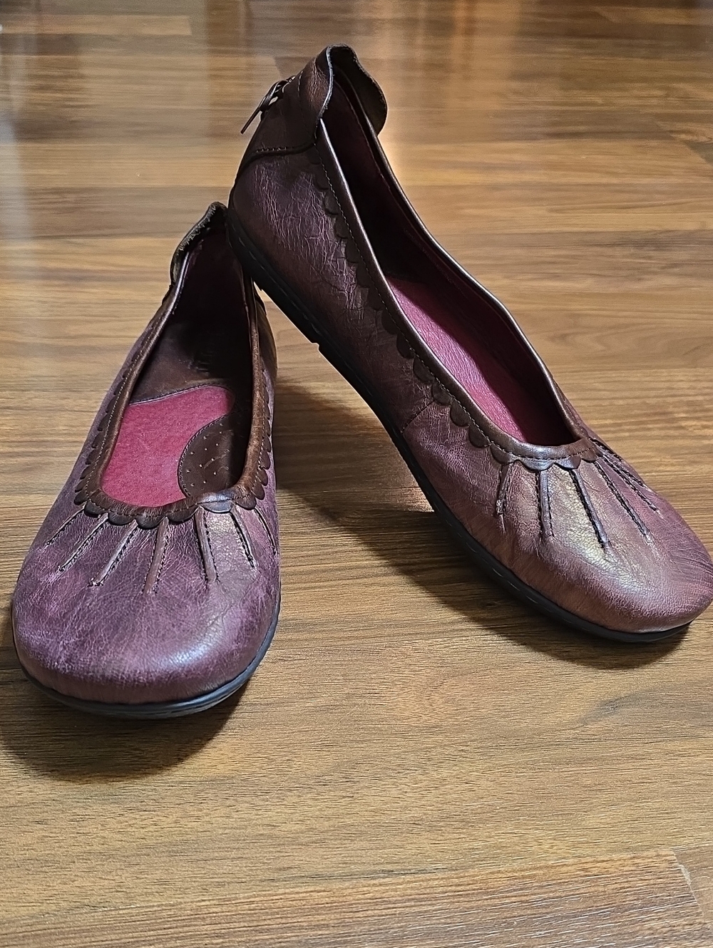 Børn Scotti Metallic Brown Leather Ballet Flats